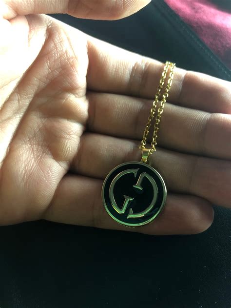 gucci necklace black crest|gucci necklace vintage.